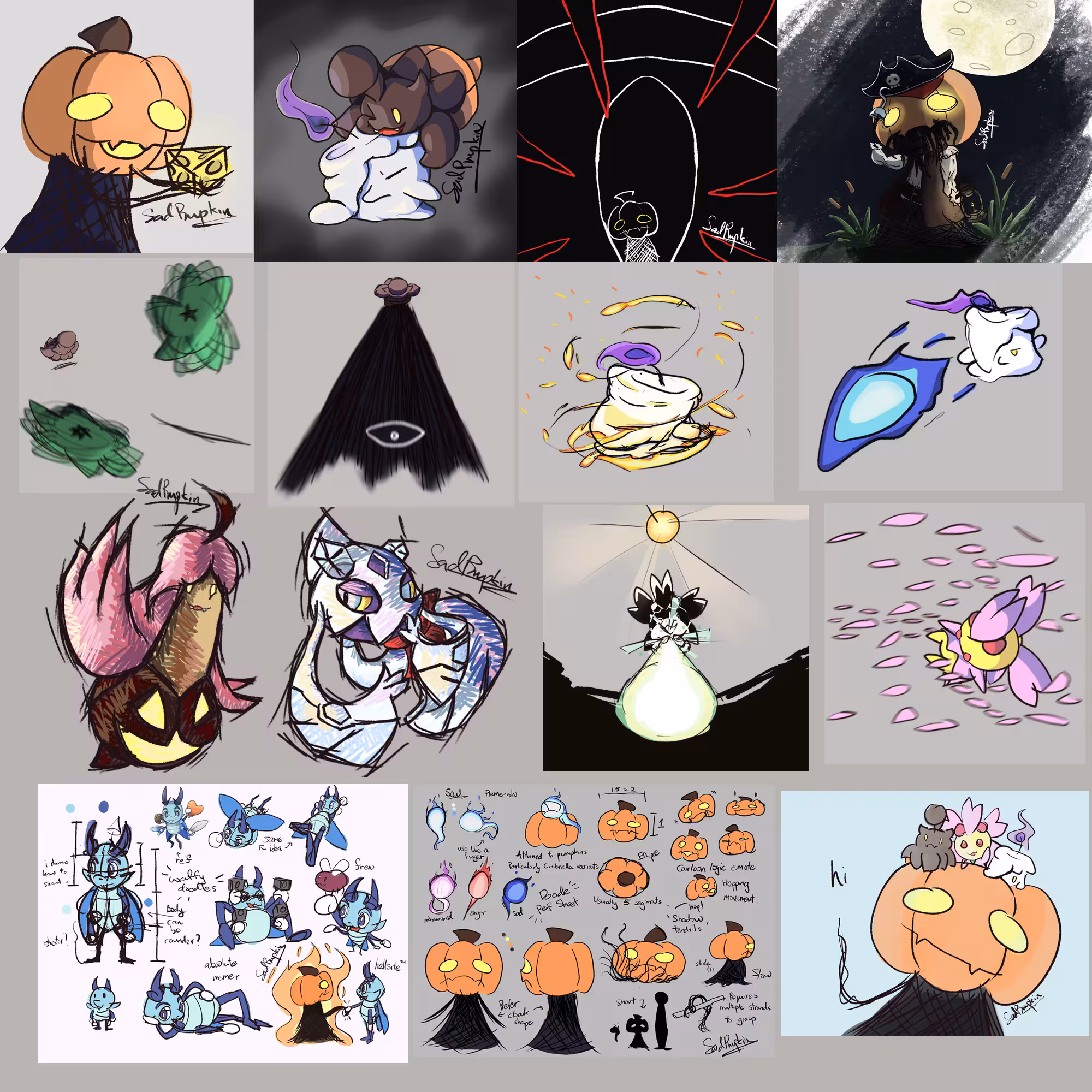 A collection of all the arts made in 2025, arranged in a grid-like fashion across 4 rows.