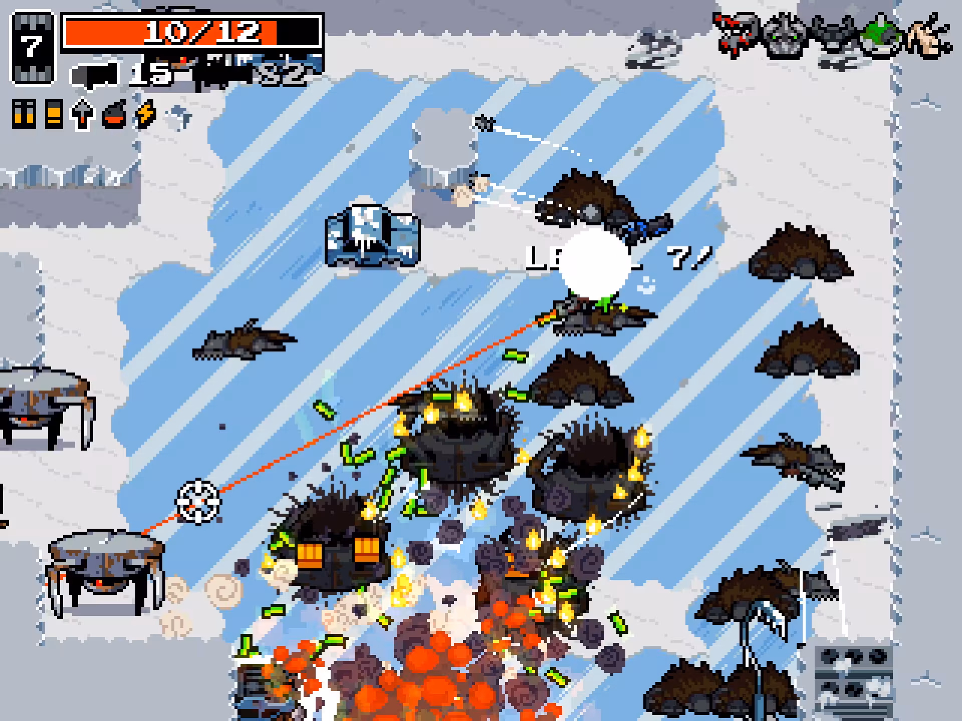 Horror in the Frozen City level facing against Snow Tanks